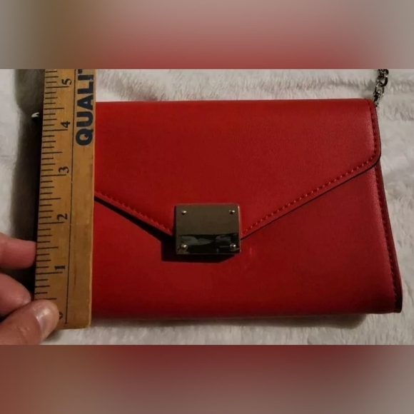 Express Purse Red with Silvertone Hardware Only Used Twice - Picture 3 of 15